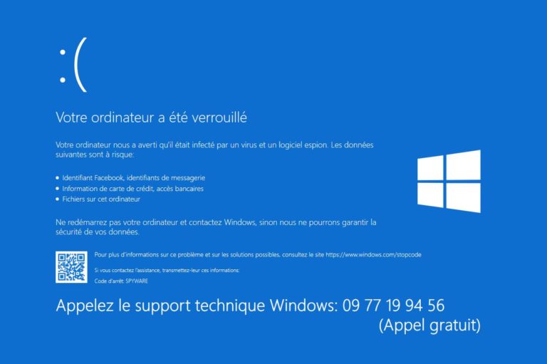 Arnaque Support Windows Adaptique